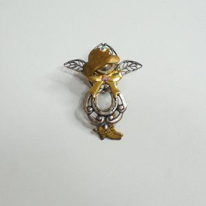 2/$30 - Gold and Silver Cowgirl Angel Pin